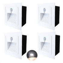 4 balizador Com Sensor De Presença Embutido Parede Led Lup73