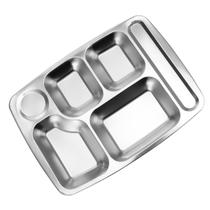 4 Bandeja Saps Aço Inox com 6 Divisórias Bandejão Refeitório
