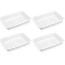 4 Bandejas Plásticas para Alimentos Retangular 7L Bacia Cozinha Açougue Plasvale
