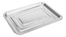 4 Bandejas Retangular 40x30x2cm Porção Comida Servir Salada - AJM Inox