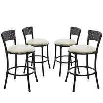 4 Banquetas Forts Baixa Ferro Pintura Eletrostática Fibra Sintética Preto Assento Estofado Branco 4 Banquetas Forts Baixa Ferro Pintura Eletrostática Fibra Sintética Preto Assento Estofado Branco