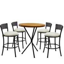 4 Banquetas Forts Baixa Fibra Sintética Preto Ferro Pintura Eletrostática Assento Branco com Bistrô 4 Banquetas Forts Baixa Fibra Sintética Preto Ferro Pintura Eletrostática Assento Branco com Bistrô
