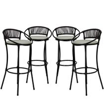 4 Banquetas Havaí Branco Gelo