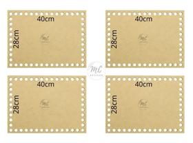 4 Bases Mdf Para Crochê/fio De Malha Retangular 28x40cm 4 Bases Mdf Para Crochê/fio De Malha Retangular 28x40cm