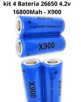 4 Bateria 26650 16800mah 4.2v Tática P70 P90 T6 T9 X900 - Enviamos no mesmo dia