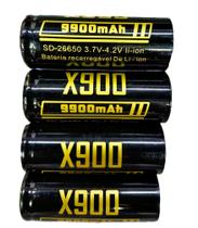 4 Bateria 26650 9900mah 4.2v Tática P70 P90 T6 T9 X900 - Enviamos no mesmo dia