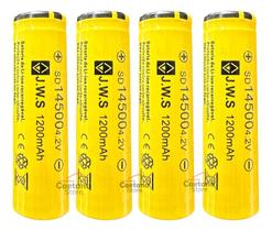 4 Bateria Recarregável Jws 14500 3.7 1200mah Lanterna Tática