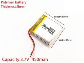 4 Baterias Rastreador 3,7v 5mmx30mmx30mm 450mah 2 Fios