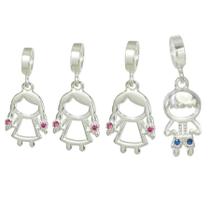 4 Berloque Pingente Prata Legitima Menino Menina Filha Filho