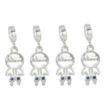 4 Berloque Pingente Prata Legitima Menino Menina Filha Filho