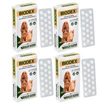 4 Biodex para Cães e Gatos Antialérgico Antirreumático - 20 Comprimidos - Biofarm