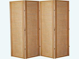 4 Biombo Folha Horizontal Divisor Ripado Ambiente Madeira Painel Mdf Cru Divisória Separador De Ambiente