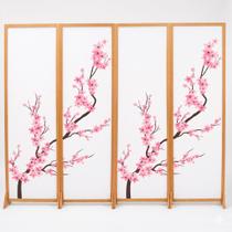 4 Biombo Oriental Japonês Sakura Reto Com Pés Folha Painel Mdf Divisor Divisória Separador De Ambiente 4 Biombo Oriental Japonês Sakura Reto Com Pés Folha Painel Mdf Divisor Divisória Separador De Ambiente