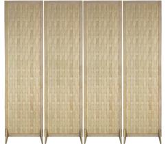 4 Biombo Trançado Reto Com Pés Folha Painel Mdf Cru Divisor Divisória Separador De Ambiente