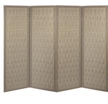 4 Biombo Trançado Sanfonado Com Dobradiças Folha Painel Mdf Cru Divisor Divisória Separador De Ambiente