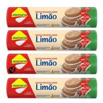4 Biscoito Recheado Lowçucar 120g Sabores Diet Zero Açúcar Sabor Limão