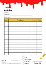 4 Blocos Bloquinhos Talão Pedidos 10x15 ou 15x21 Com 50 Folhas cada Total 200 Folhas