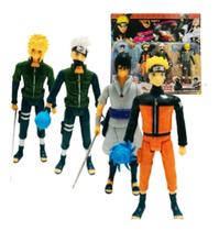 4 Boneco Personagem C/acessórios Toy King Compatível Naruto
