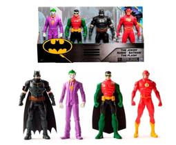 4 Bonecos Dc Batman, Robin, Coringa e Flash De 15Cm - Sunny