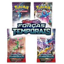 4 Boosters Pokémon TCG Escarlate E Violeta 5 Forças Temporais - Copag