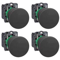 4 Botão Cogumelo 22mm Retoro Por Mola Plástico - Schneider - Preto 4 Botão Cogumelo 22mm Retoro Por Mola Plástico - Schneider - Preto