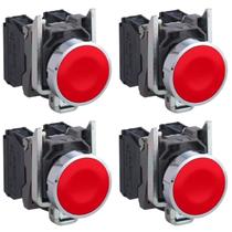 4 Botão Comando Metálico 1 Na 1 Nf 22mm Xb4ba45 Schneider Vermelho 4 Botão Comando Metálico 1 Na 1 Nf 22mm Xb4ba45 Schneider Vermelho