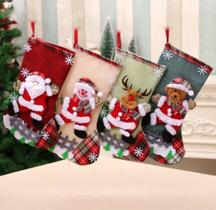 4 Botinhas Natalina Decoração Papai Noel Boneco Neve Rena 4 Botinhas Natalina Decoração Papai Noel Boneco Neve Rena