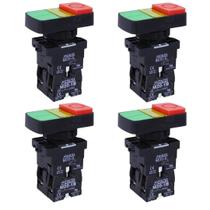 4 Botões Duplo De Plástico 1na+1nf 24v Vd/vm - Metaltex