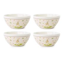 4 Bowl Branco C/ Estampa De Coelho Folhas Louça Tema Páscoa 4 Bowl Branco C/ Estampa De Coelho Folhas Louça Tema Páscoa