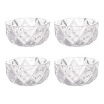 4 Bowl Cristal Sobremesa Modelo Diamond 11cm Beleza Versatilidade