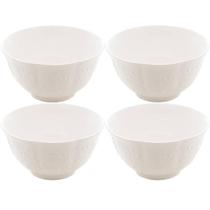 4 Bowls de Porcelana 500ml New Bone Butterfly Flower 14x8cm Sobremesas e Aperitivos