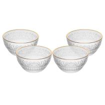 4 Bowls Wolff Mauve com Fio de Ouro 12,5cm x 6,5cm Cristal 4 Bowls Wolff Mauve com Fio de Ouro 12,5cm x 6,5cm Cristal