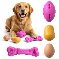 4 Brinquedos Para Cães Pet Mordedor Bolinha Ovo Batata E Osso Borracha Atóxica 4 Brinquedos Para Cães Pet Mordedor Bolinha Ovo Batata E Osso Borracha Atóxica