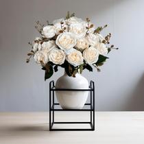 4 Buques De Flores Permanentes Elegantes Rosas Realistas Para Sala, Casa ou Eventos Especiais - DE1125 4 Buques De Flores Permanentes Elegantes Rosas Realistas Para Sala, Casa ou Eventos Especiais - DE1125