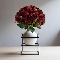 4 Buques De Flores Permanentes Elegantes Rosas Realistas Para Sala, Casa ou Eventos Especiais - DE1125 4 Buques De Flores Permanentes Elegantes Rosas Realistas Para Sala, Casa ou Eventos Especiais - DE1125