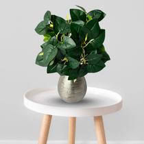 4 Buquês Lindos de Peperômia Artificial Folhas em Silicone para Mesas, Prateleiras e Decoração - DE0625