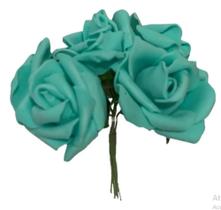 4 buquês mini rosas em eva com 6 rosas em cada arranjo flor