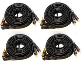 4 Cabo RCA 5 Metros Banhado Ouro para Módulo Amplificador