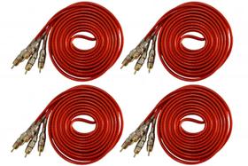 4 Cabo RCA 5 metros tripla blindagem blindado ouro som carro