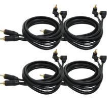 4 Cabos Rca 1 Metro Technoise Série 100 Pro Conector L Preto 4 Cabos Rca 1 Metro Technoise Série 100 Pro Conector L Preto