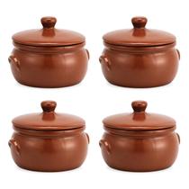 4 Caçarolas C/ Tampa Para Feijoada Porcelana Refratária 1 Litro 4 Caçarolas C/ Tampa Para Feijoada Porcelana Refratária 1 Litro