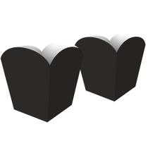 4 Cachepots Centro Mesa Porta Doces Festa Preto