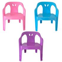 4 Cadeira Mini Poltrona Infantil Rosa E Azul De Plástico