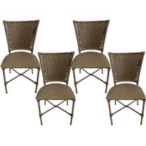 4 Cadeira Vivara Mesa Jantar Estofada Cozinha Fibra Sintética Areia Assento Nude 4 Cadeira Vivara Mesa Jantar Estofada Cozinha Fibra Sintética Areia Assento Nude