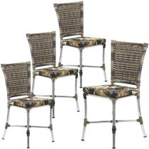 4 Cadeiras Angra em Ferro para Cozinha, Área e Sala - Trama Original