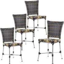 4 Cadeiras Angra em Ferro para Cozinha, Área e Sala - Trama Original