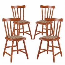 4 Cadeiras Colonial Soft Estofada Mel 4 Cadeiras Colonial Soft Estofada Mel