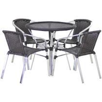 4 Cadeiras e Mesa com Tampo Alumínio Área Varanda 4 Cadeiras e Mesa com Tampo Alumínio Área Varanda