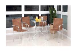 4 Cadeiras E Mesa Para Varanda Hotel Jardim Piscina Recepção
