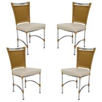 4 Cadeiras em Alumínio e Fibra Sintética JK Cozinha Edícula - Trama Original